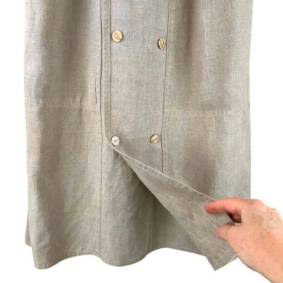 Angelheart Designs 100% Linen Midi Skirt Size M Tan Lagenlook - Picture 2 of 7